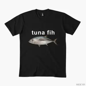 Fih_ Komik Yazım Hatası Yapan Balık Meme T-shirt Erkekler Kadınlar Için % 100% Pamuk T Shirt