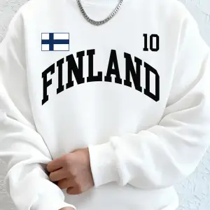 Finlandiya Bayrağı Baskılar Erkek Tişörtü Sonbahar Polar Sıcak Koşu Kapüşonlular Rahat Gevşek