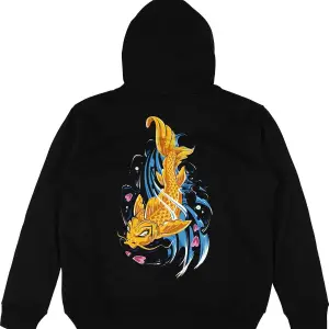 Fish Siyah Oversize Unisex Kapüşonlu Sweatshirt Hoodie