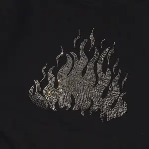 Flame Taş Baskılı Oversize Unisex Beyaz