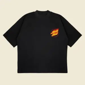 Flaming Dot Santa Cruz Baskılı Oversize Unisex Pamuklu Nefes Alan Kalın Kumaşlı