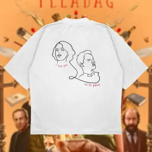 Fleabag Baskılı Oversize Unisex Pamuklu Nefes Alan Kalın Kumaşlı