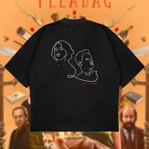 Fleabag Baskılı Oversize Unisex Pamuklu Nefes Alan Kalın Kumaşlı