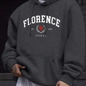 Florence Italia Letter Print Man Daily 12 Renk Üstler Spor Basit Kazak Sonbahar Bol Kapüşonlu