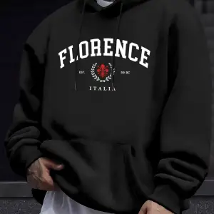 Florence Italia Letter Print Man Daily 12 Renk Üstler Spor Basit Kazak Sonbahar Bol Kapüşonlu
