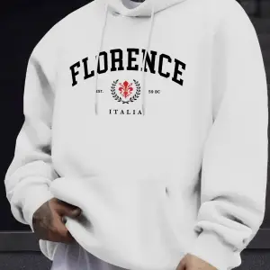 Florence Italia Letter Print Man Daily 12 Renk Üstler Spor Basit Kazak Sonbahar Bol Kapüşonlu