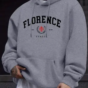 Florence Italia Letter Print Man Daily 12 Renk Üstler Spor Basit Kazak Sonbahar Bol Kapüşonlu