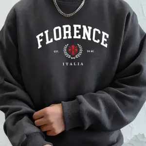 Florence Italia Mektup Desenli Giysiler Unisex Spor Sokak Hoody Gevşek Günlük Spor Giyim Sonb
