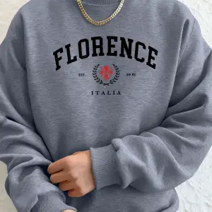 Florence Italia Mektup Desenli Giysiler Unisex Spor Sokak Hoody Gevşek Günlük Spor Giyim Sonb