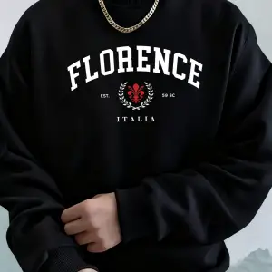 Florence Italia Mektup Desenli Giysiler Unisex Spor Sokak Hoody Gevşek Günlük Spor Giyim Sonb