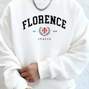 Florence Italia Mektup Desenli Giysiler Unisex Spor Sokak Hoody Gevşek Günlük Spor Giyim Sonb