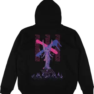 Forbidden Siyah Oversize Unisex Kapüşonlu Sweatshirt Hoodie