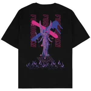 Forbidden Siyah Oversize Unisex T-shirt