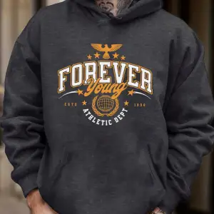 Forever Young Athletic Dept 1990 Baskılı Erkek Yeni Sonbahar Tüm Maçlara Uygun Tişörtler Soka