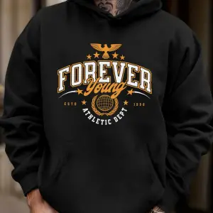 Forever Young Athletic Dept 1990 Baskılı Erkek Yeni Sonbahar Tüm Maçlara Uygun Tişörtler Soka