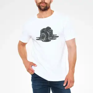 Fotoğrafçı Beyaz Unisex Tişört T-Shirt
