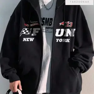Fun 23 New York Sweatshirt Fermuarlı Hırka Siyah