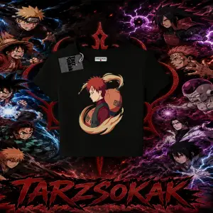 Gaara Naruto Anime Karakteri Kadın Baby Tee Beyaz