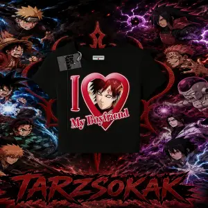 Gaara Naruto Anime Karakteri Kadın Baby Tee Beyaz