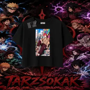 Gaara Naruto Anime Karakteri Kadın Crop Tişört Beyaz