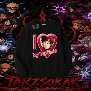 Gaara Naruto Anime Karakteri Oversize Unisex Bisiklet Yaka Sweatshirt Beyaz