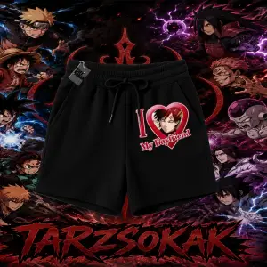Gaara Naruto Anime Karakteri Unisex Şort Beyaz