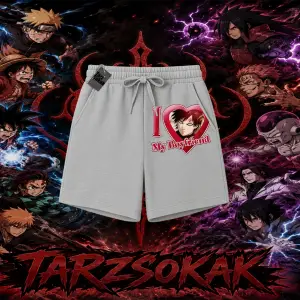 Gaara Naruto Anime Karakteri Unisex Şort Beyaz