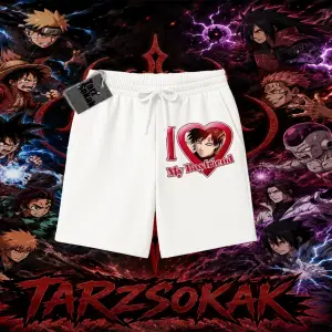 Gaara Naruto Anime Karakteri Unisex Şort Beyaz