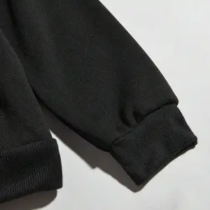 Galaxy Özel Baskılı Oversize Kapüşonlu Sweatshirt Siyah