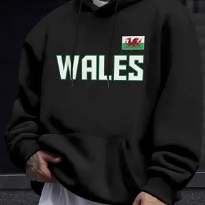 Galler Mektubu Ve Bayrak Baskılı Giysiler Erkek Sonbahar Günlük Sweatshirt 12 Renk Basit Soka