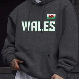 Galler Mektubu Ve Bayrak Baskılı Giysiler Erkek Sonbahar Günlük Sweatshirt 12 Renk Basit Soka