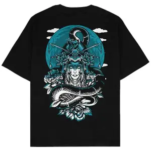 Geisha Siyah Oversize Unisex T-shirt