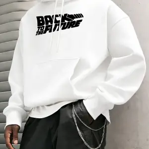 Geleceğe Dönüş Baskılı Sokak Günlük Kapüşonlu Üstleri Erkek Polar Modası Sweatshirtler Sonbah