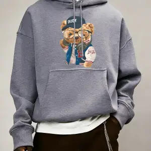 Gentleman Tech Control Teddy Bear Baskılı Erkek Cep Polar Uzun Kollu Sonbahar Renkli Spor Giy