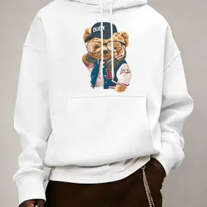 Gentleman Tech Control Teddy Bear Baskılı Erkek Cep Polar Uzun Kollu Sonbahar Renkli Spor Giy