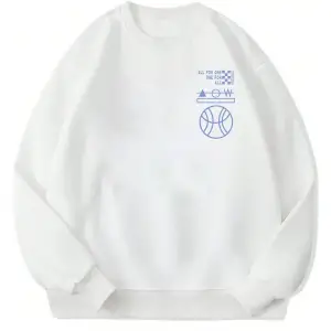 Geo & Letter Graphic Pullover Beyaz