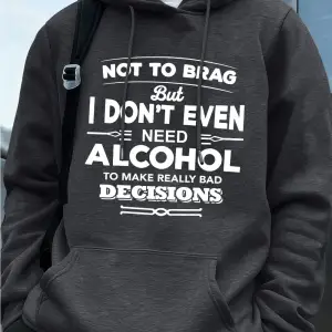 Gerçekten Kötü Kararlar Verin Baskılı Erkek Kapüşonlu Üstü Sonbahar Bol Sweatshirt Hip Hop Ce