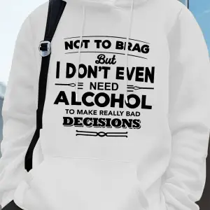 Gerçekten Kötü Kararlar Verin Baskılı Erkek Kapüşonlu Üstü Sonbahar Bol Sweatshirt Hip Hop Ce