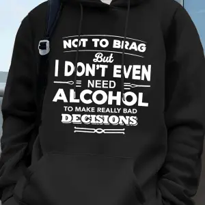 Gerçekten Kötü Kararlar Verin Baskılı Erkek Kapüşonlu Üstü Sonbahar Bol Sweatshirt Hip Hop Ce