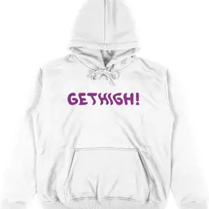 Get High Beyaz Oversize Unisex Kapüşonlu Sweatshirt Hoodie