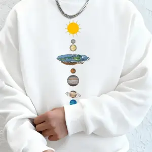 Gezegensel Evren Baskı Erkek Tişörtü Kış Polar Sıcak Kapüşonlular Kore Gevşek Bisiklet Yaka S