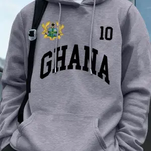 Ghana Emblem Letter Printing Hoodie Mens Winter Fleece Warm Pullover Jogging Pocket Sweatshir