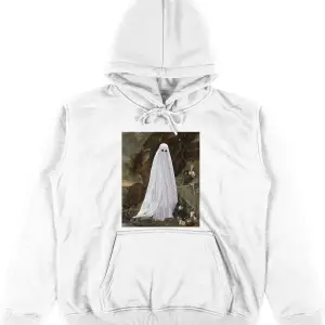 Ghost Beyaz Oversize Unisex Kapüşonlu Sweatshirt Hoodie