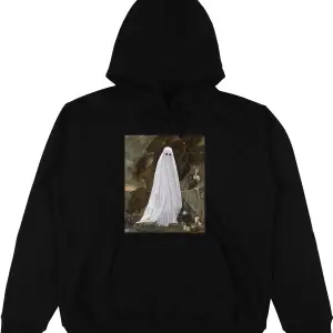 Ghost Beyaz Oversize Unisex Kapüşonlu Sweatshirt Hoodie