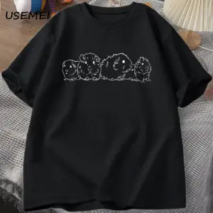 Gine Domuzu T-Shirt Adam Kısa Kollu Pamuklu Tişört Nedensel O Boyun Büyük Boy TErkekl 2883