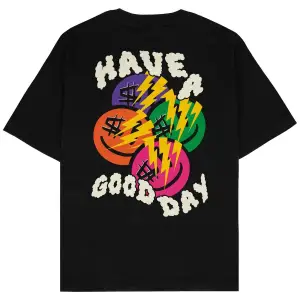 Good Day Siyah Oversize Unisex T-shirt