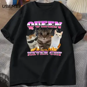 Goofy Cat kedi T Shirt Meme Dank Cursed Weirdcore Cringey t-shirt erkekler kadınlar ben çok a 2857