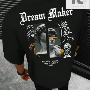 Goth Erkek Kafatası ve Harf Grafikli Tişört