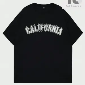 Goth Erkek Kanat ve Harf Baskılı T-shirt