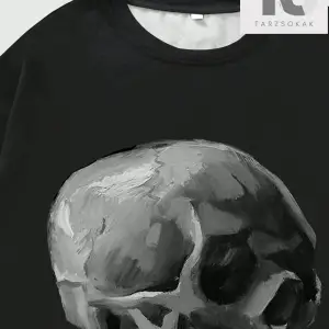 Goth Erkek Koyu Gotik Kafatası Baskılı T-Shirt